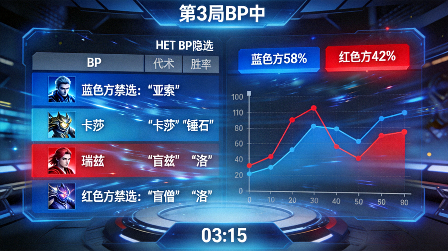 职业联赛战术拆解沙盘正在播放的BP禁选与胜率走势实时画面